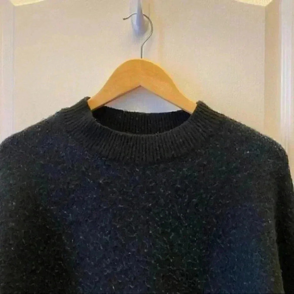 SHEIN Oversized Sweater Crewneck Pullover Flame Print Black Blue Size Small - Picture 5 of 16